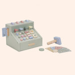 0029936 houten kassa met scanner en pinpaslezer