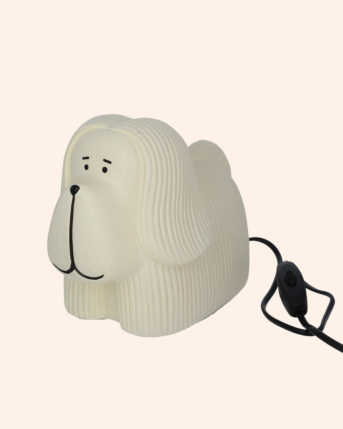 36373 lampe chien terrier blanc bd04