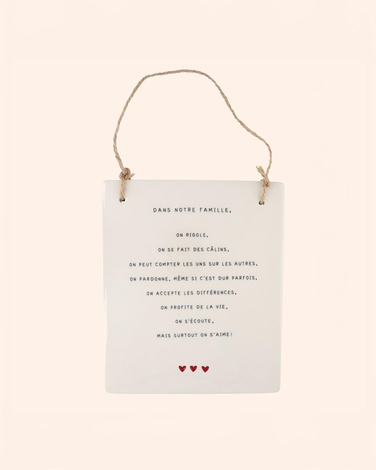 36613 plaque ceramique dans notre famille bd 20 281 29