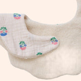 38402 bavoir bandana fleurs bleu joli paon 3 