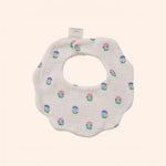 38402 bavoir bandana fleurs bleu joli paon 4 