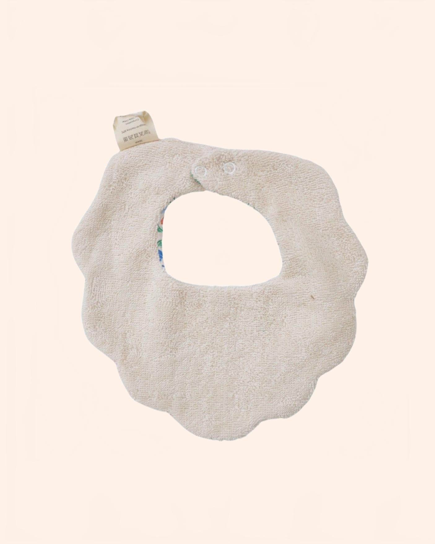 38404 bavoir bandana eponge fleurs bleu joli paon 5 