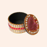 39201 boite indienne ronde coeur rose 1 