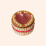 39201 boite indienne ronde coeur rose 2 