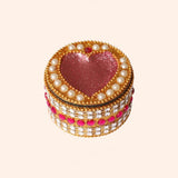 39201 boite indienne ronde coeur rose 2 
