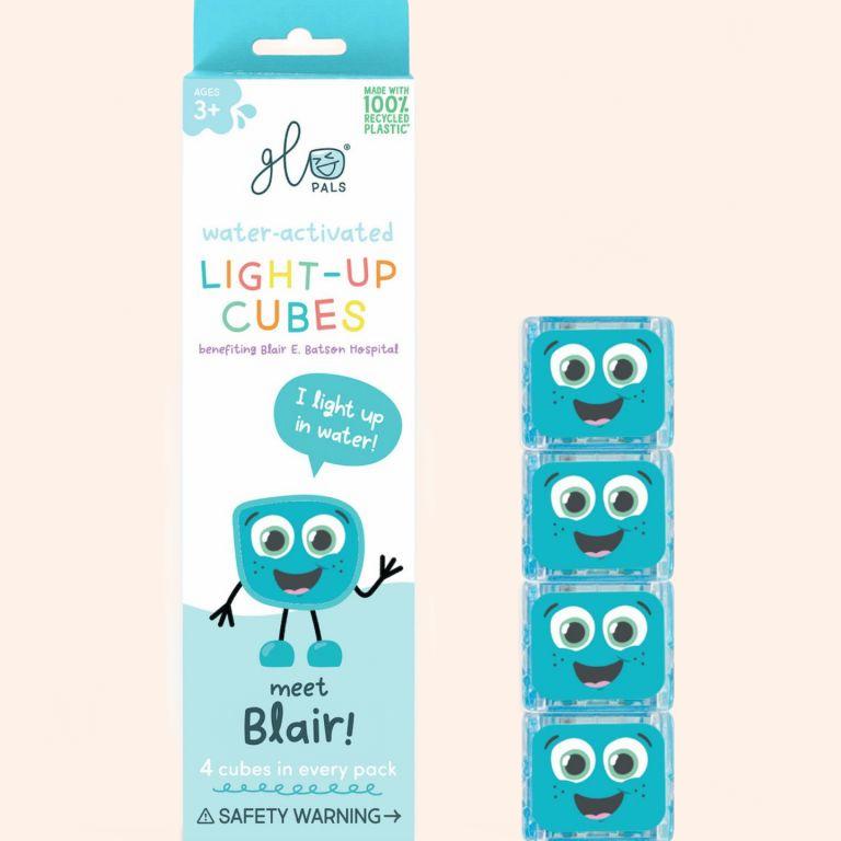 4 cubes lumineux blair bleu
