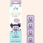 4 cubes lumineux lila violet