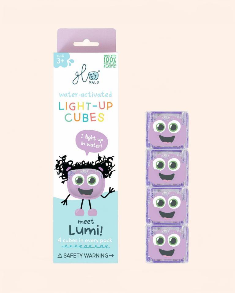 4 cubes lumineux lila violet