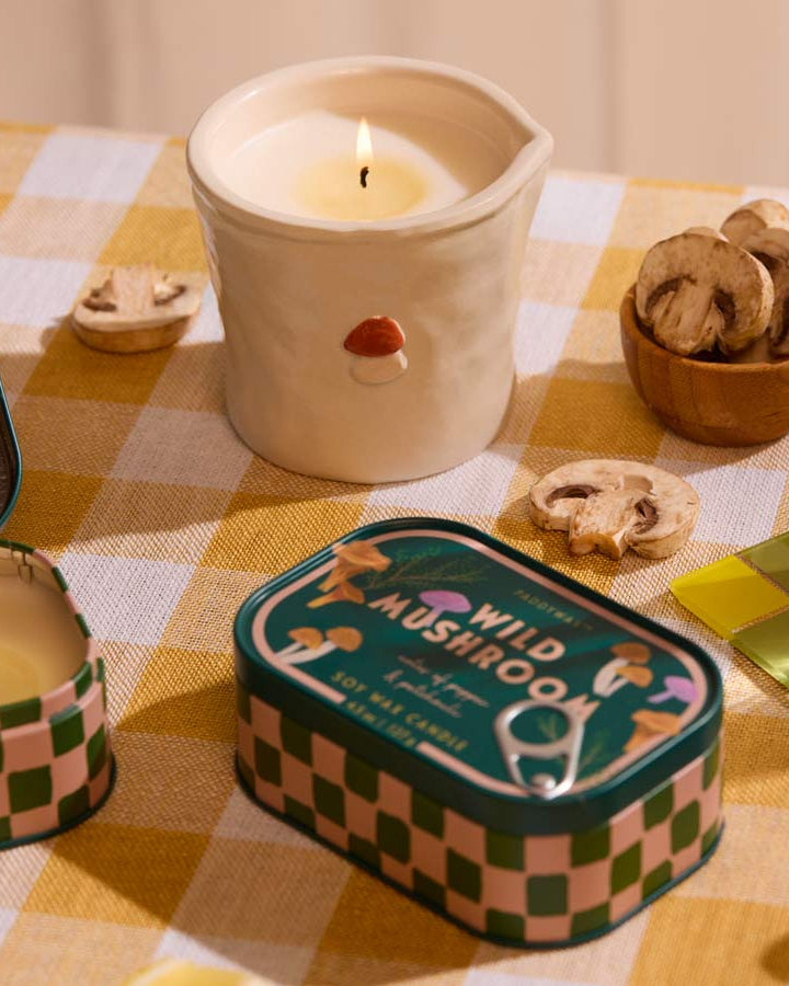 Paddywax bougie boite de conserve champignon sauvage parfum poivre patchouli Atelier Kumo
