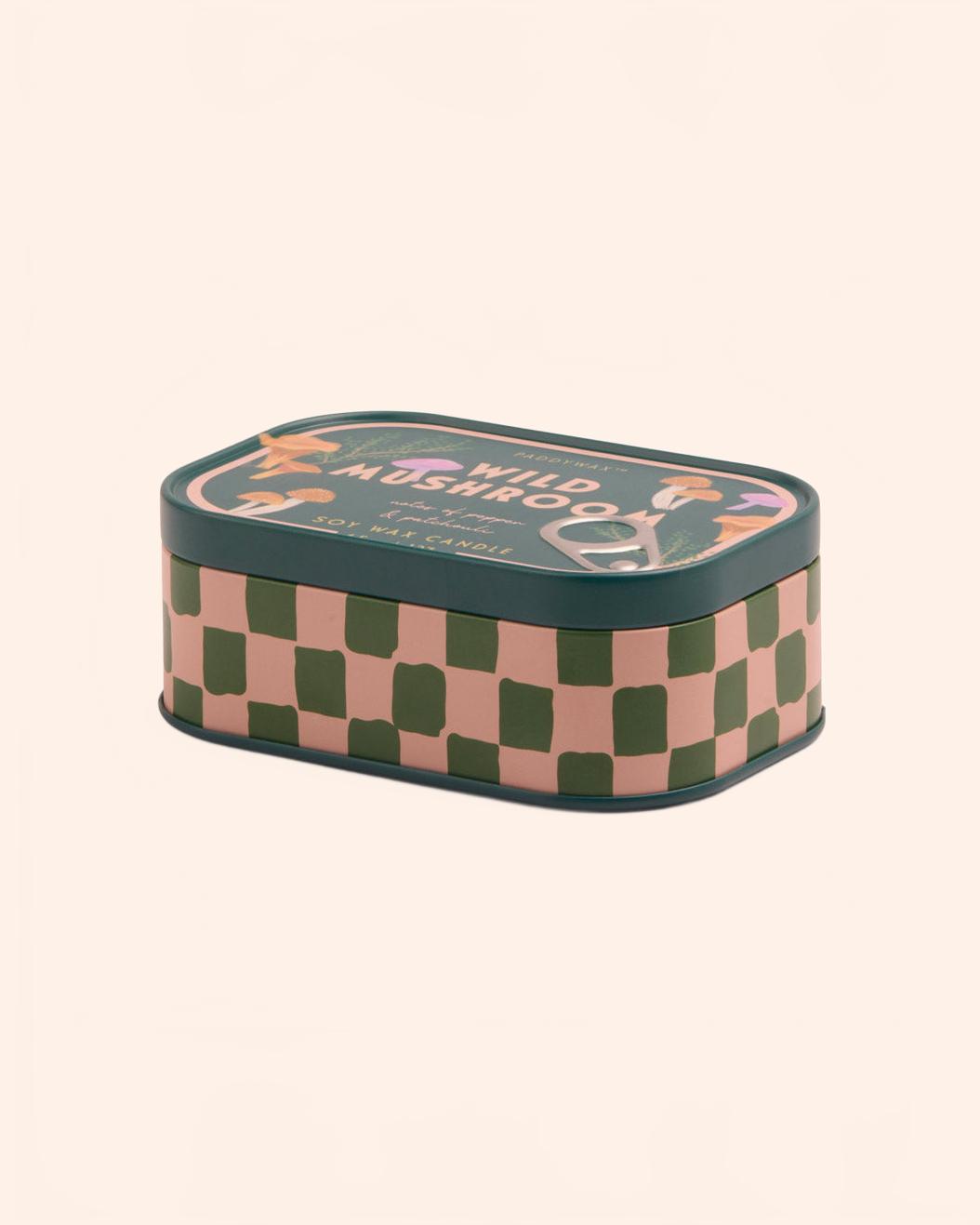 Paddywax bougie boite de conserve champignon sauvage parfum poivre patchouli maison Atelier Kumo