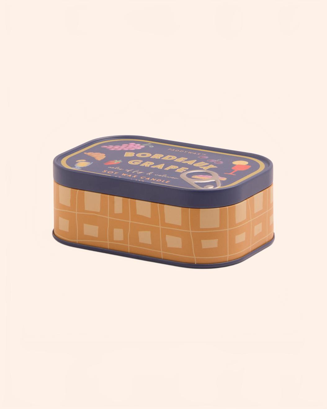 Paddywax bougie boite de conserve raisin cepage bordelais parfum figue vetiver packaging Atelier Kumo