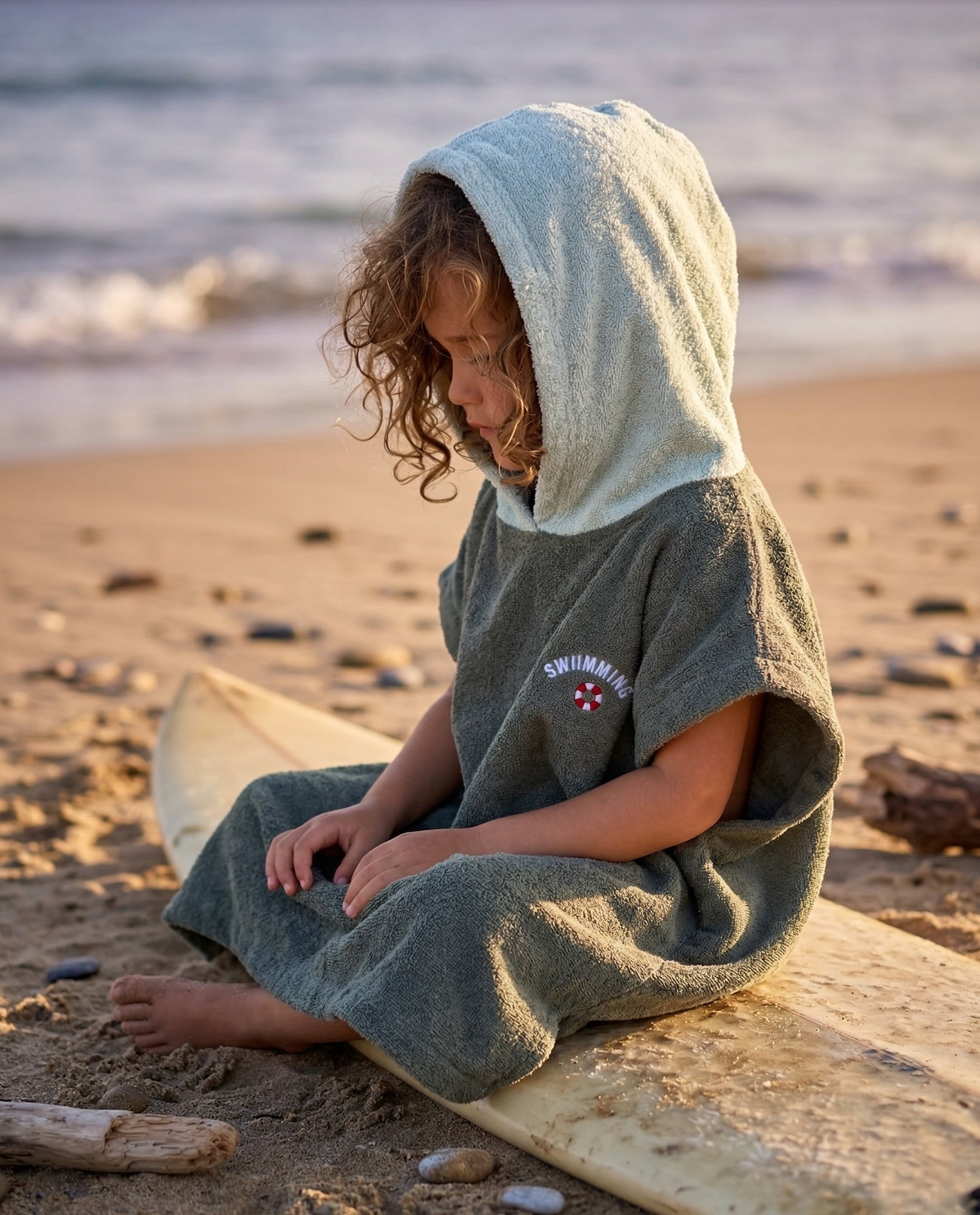 Poncho plage Poule Party Kaki
