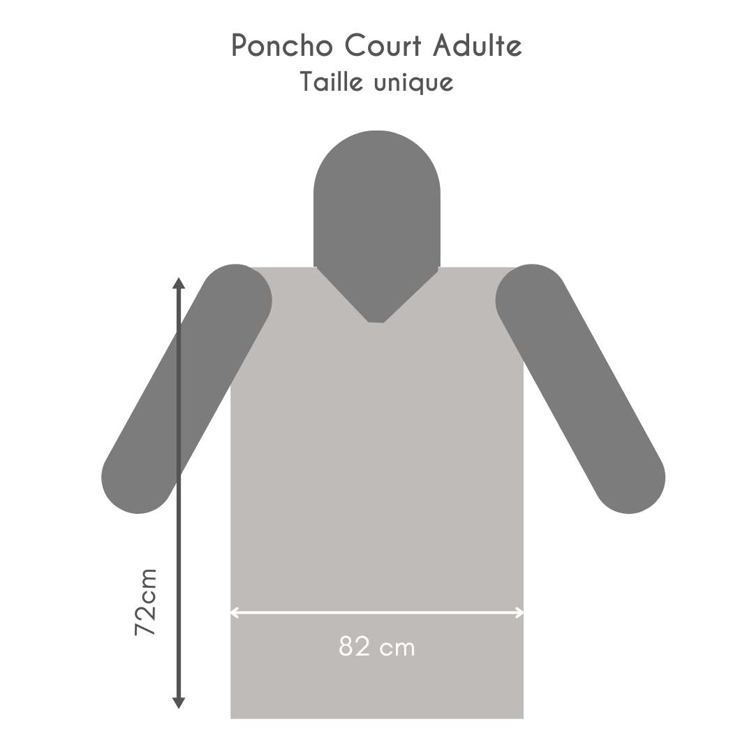 Taille Poncho court adulte 1