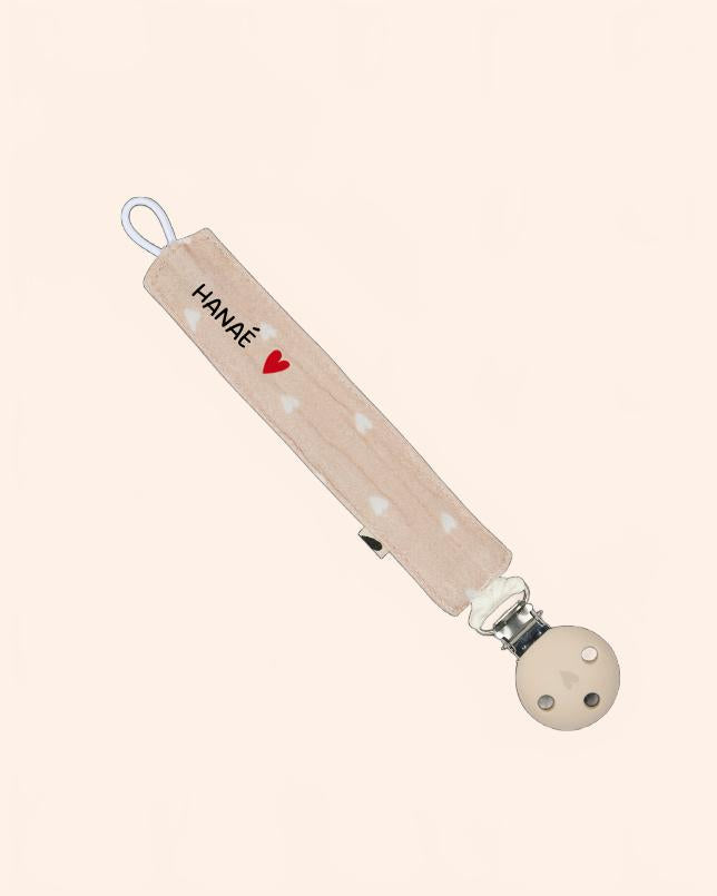 attache tetine gaze beige petits coeurs 2520 25281 2529