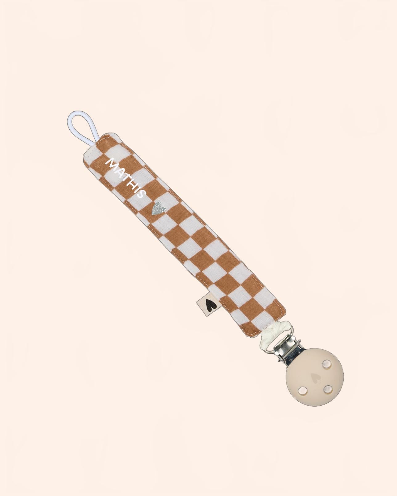 attache tetine gaze damier