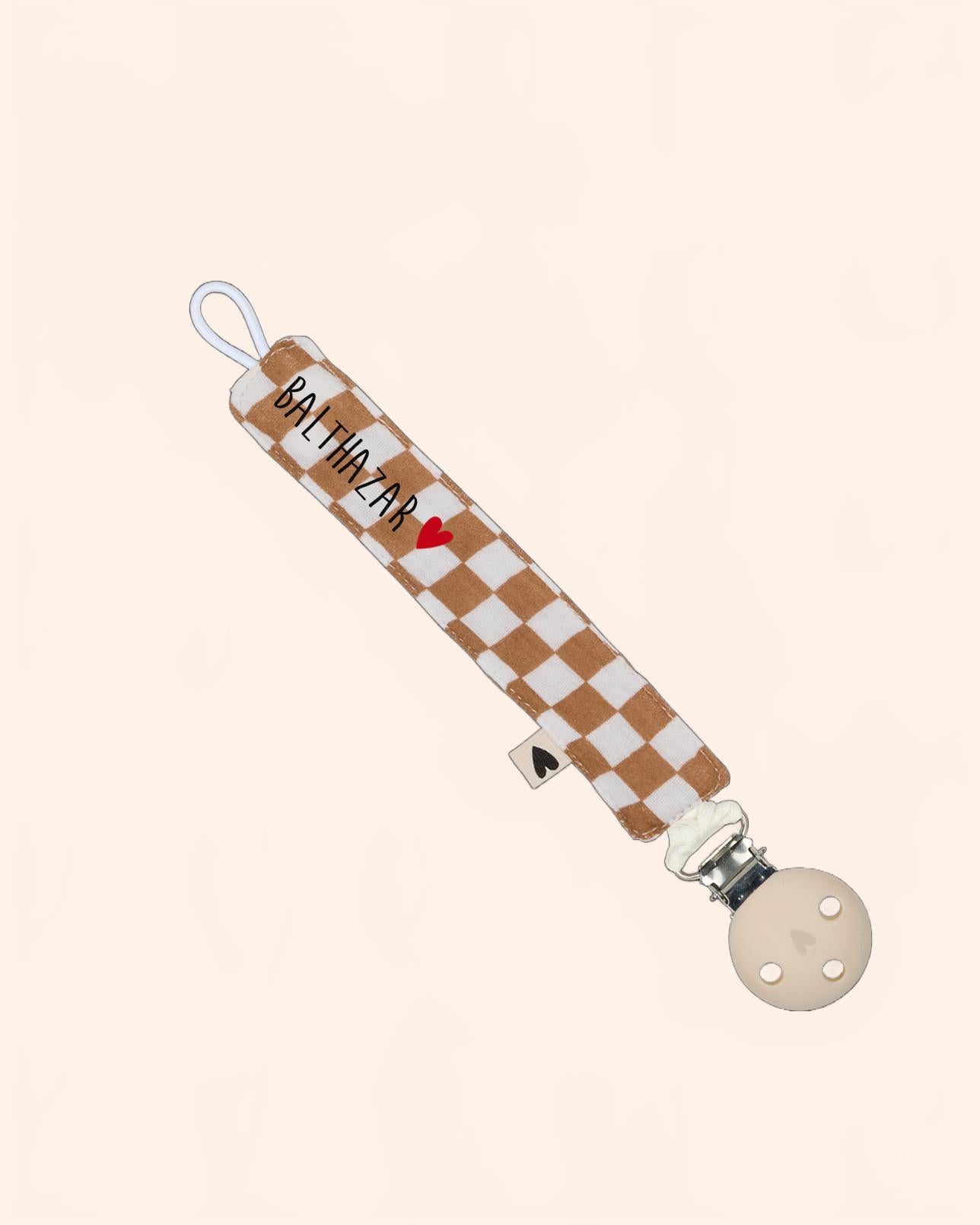 attache tetine gaze damier