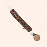 attache tetine gaze leopard marron