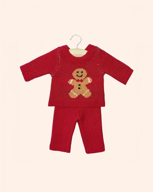 babies ensemble 2 pieces mixte en tricot pain d epice rouge