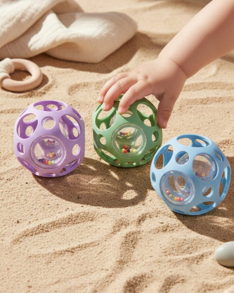 balle sensorielle verte little l123456