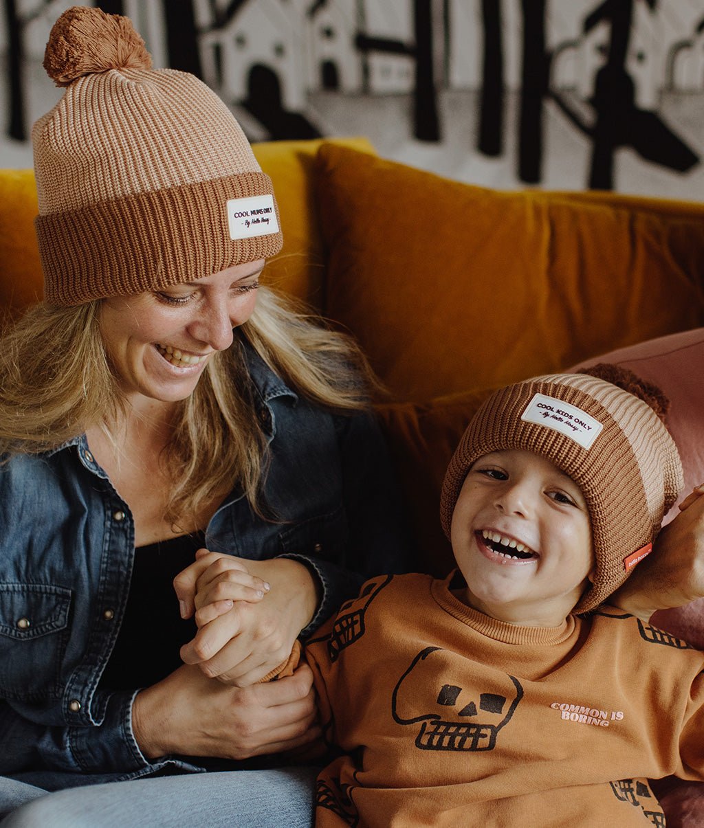 bonnet color block coffee enfants bebes cool kids only hello hossy 365671