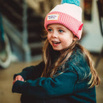 bonnet enfants bebes avec pompon cool kids only creme rose hello hossy