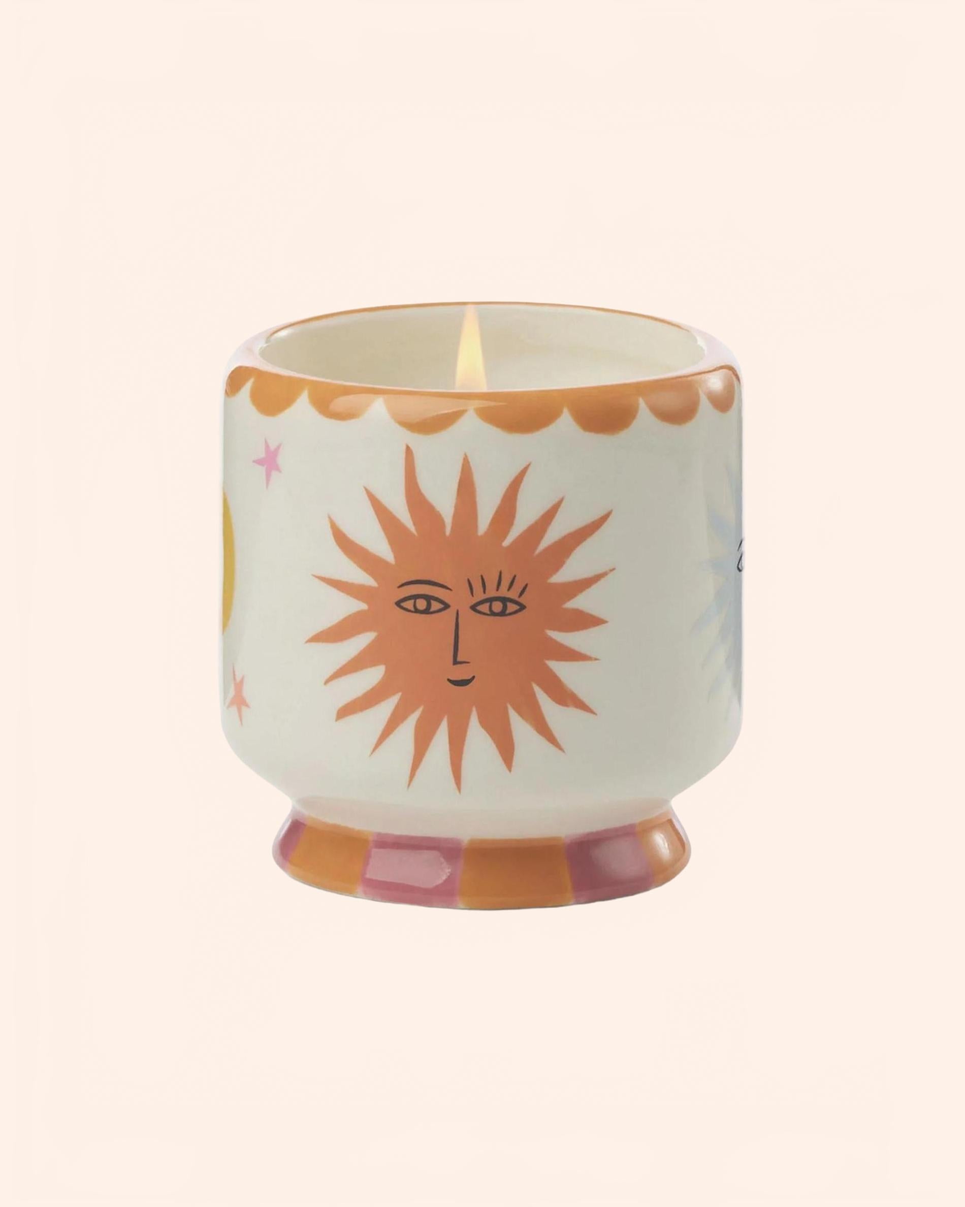 bougie parfumee decorative fleur oranger motif soleil paddywax