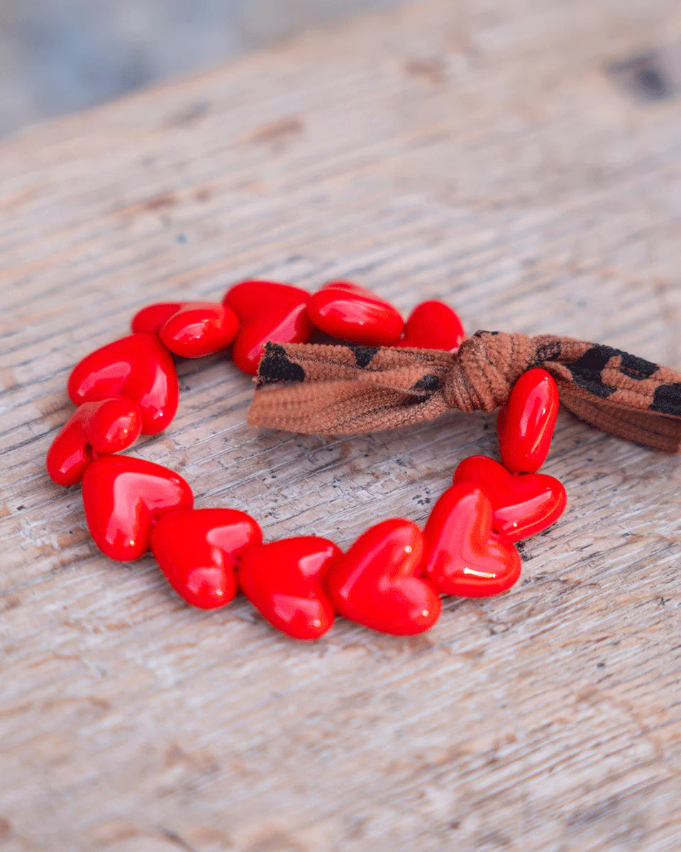 bracelet coeur rouge noeud leopard 1