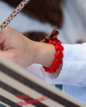 bracelet coeur rouge noeud leopard 2