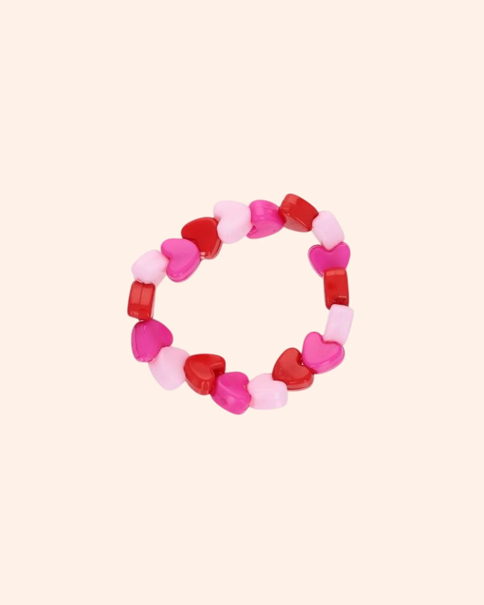 bracelet multicoeurs rose rouge   le petit souk 1