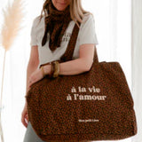 cabas XXL leopard marron fonce a la vie a l amour 2 b7012970 8cc2 4fca 8214 79e0352a6b62