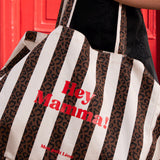 cabas hey mamma rayures leopard marron 1