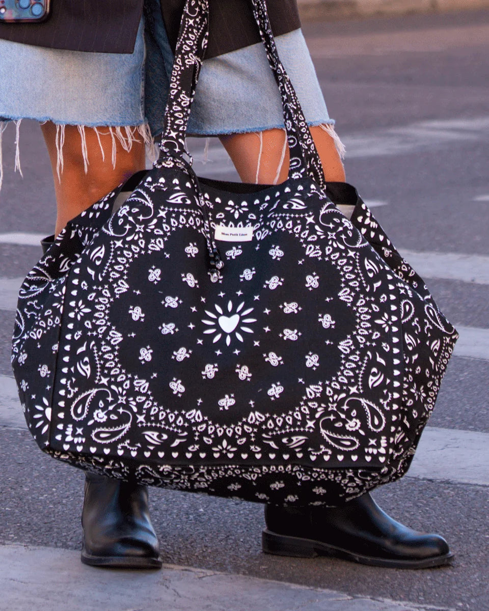 cabas xxl bandana noir 1