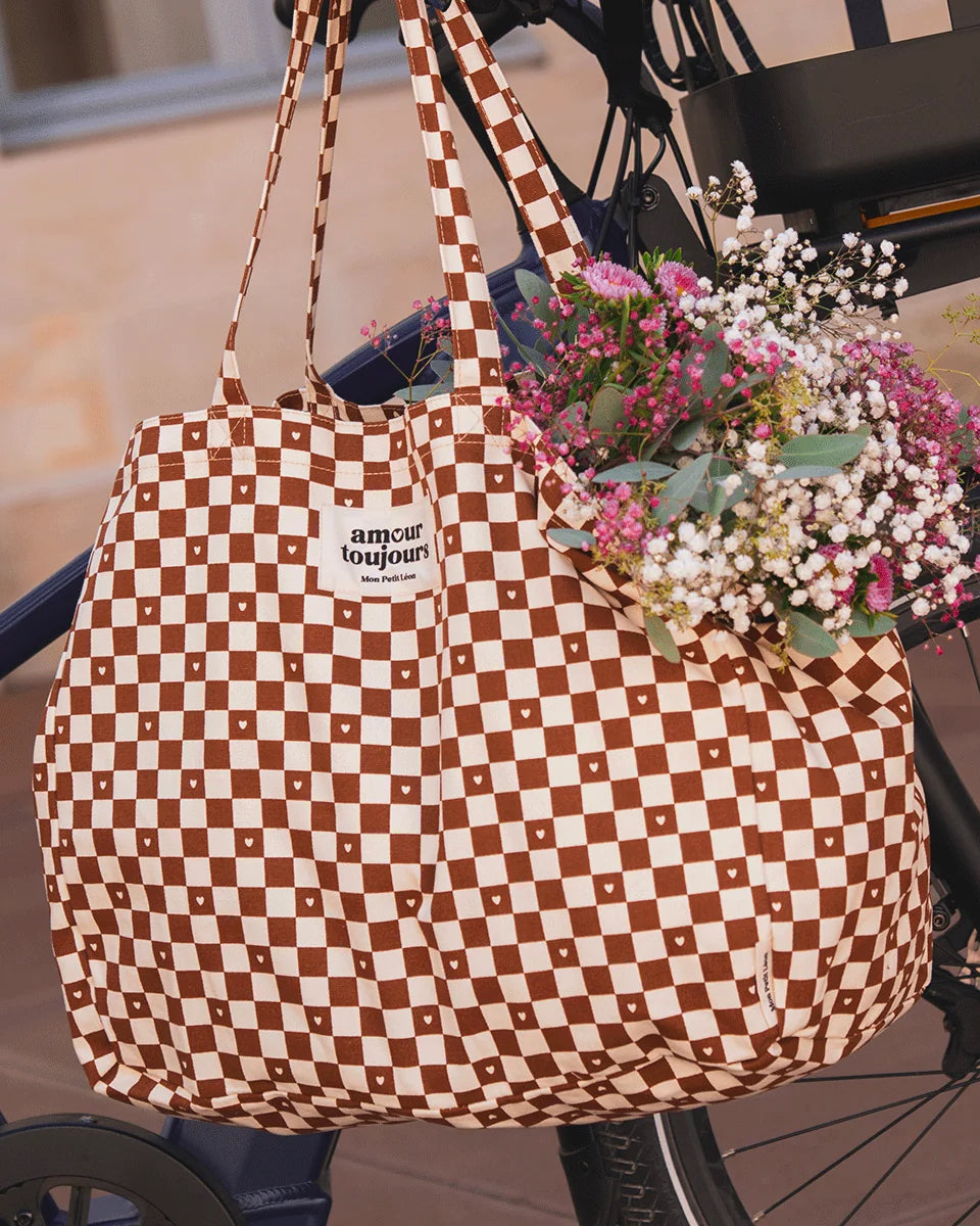 cabas xxl damier coeur 1