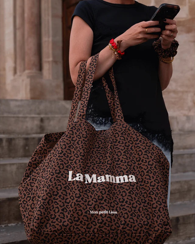 cabas xxl la mamma leopard marron 2