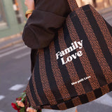 cabas xxl rayures noir family love 1
