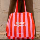 cabas xxl rayures rose rouge amour toujours 2