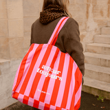 cabas xxl rayures rose rouge amour toujours 3