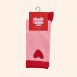 chaussettes adulte rose rouge