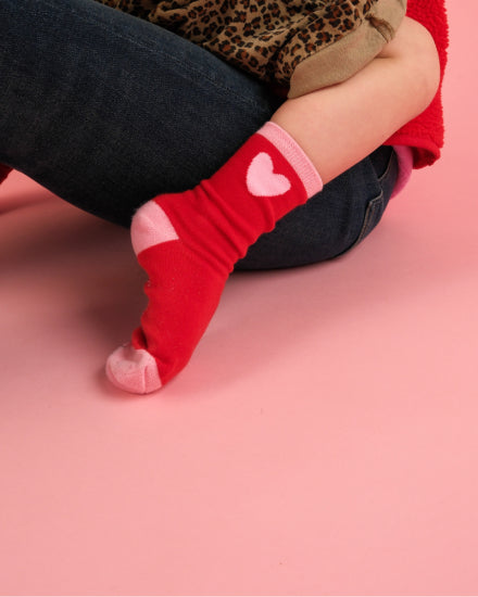 chaussettes enfant rouge rose  1 