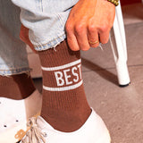 chaussettes marron homme papa best dad 1