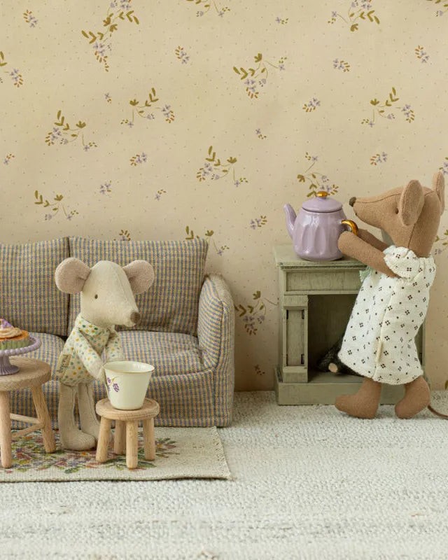 cheminee miniature vintage pour souris maileg gris clair