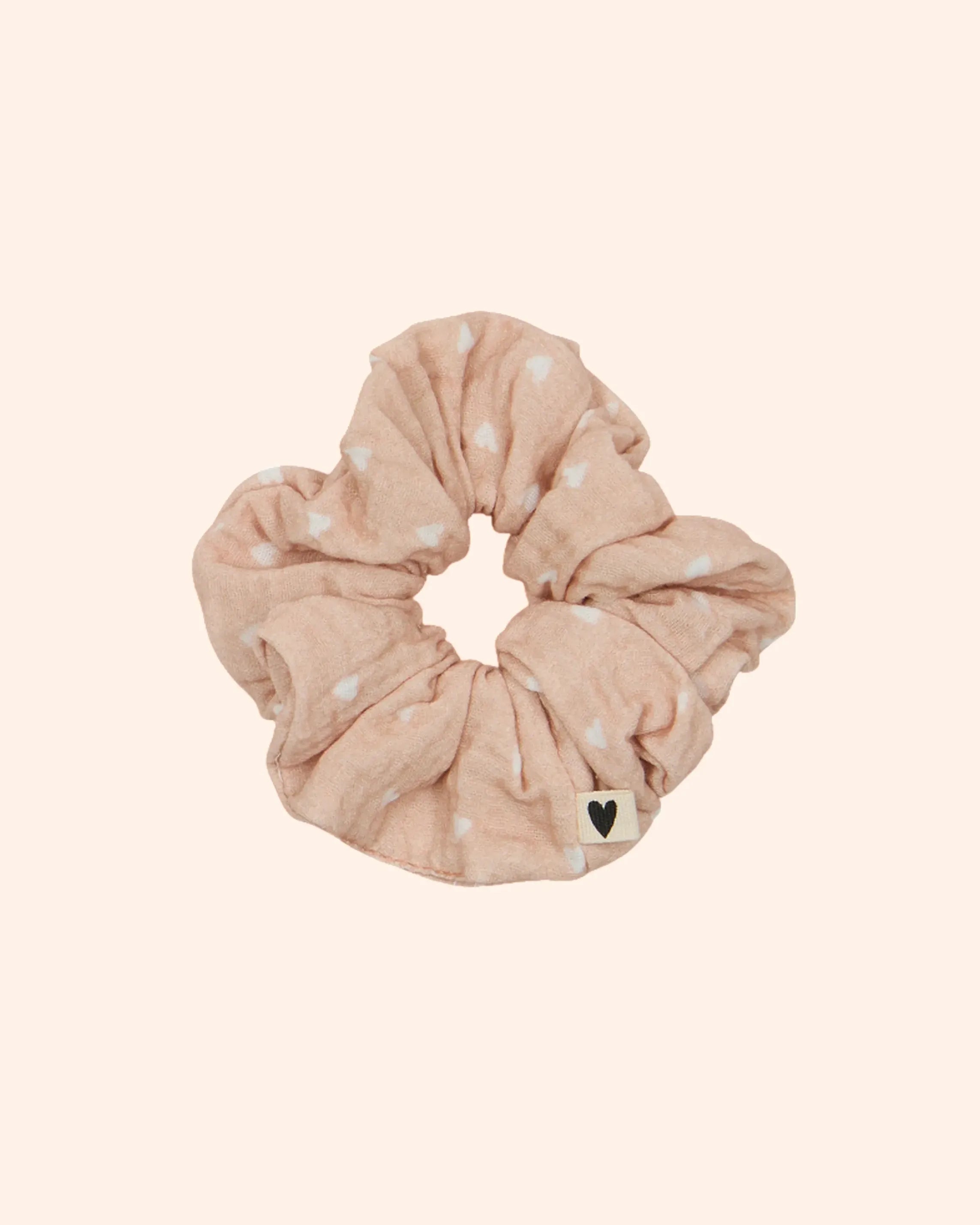 chouchou gaze coton beige petits coeurs   atelier wagram 1
