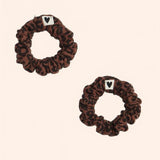 chouchou gaze leopard marron