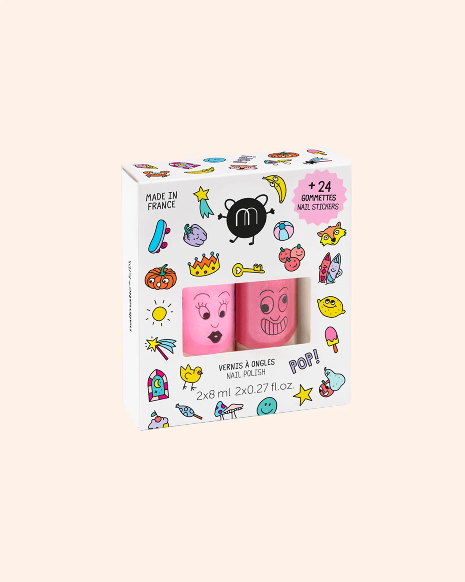 coffret de 2 vernis 24 stickers ongles enfant   pop   nailmatic 3