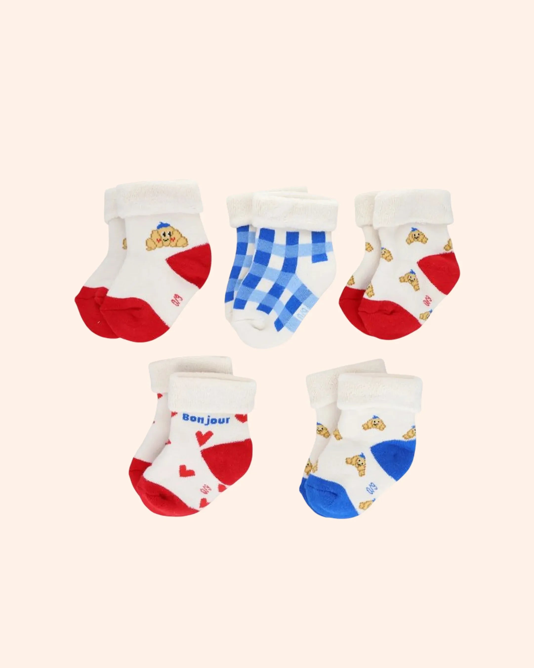 coffret semainier 5 paires de chaussettes bebe 0 9 mois   le petit souk 2