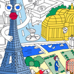 coloriage paris tour eiffel detail illustration