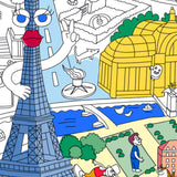 coloriage paris tour eiffel detail illustration