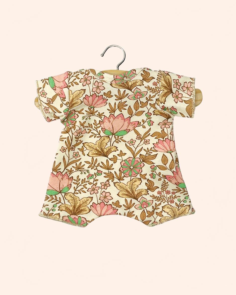 dressing poupee made in france babies body shorty en coton indienne rosee