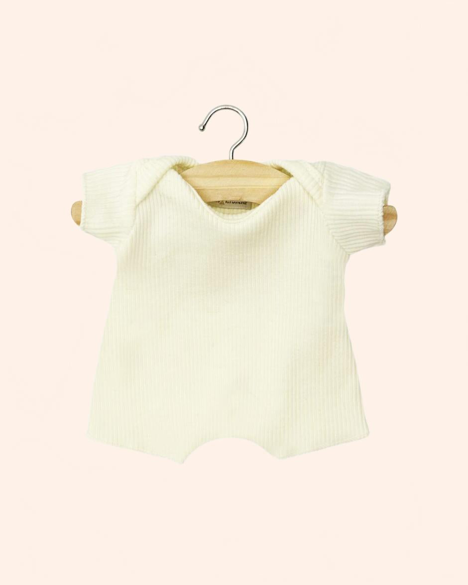 dressing poupee made in france babies body shorty en maille cotelee jaune pastel