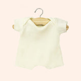 dressing poupee made in france babies body shorty en maille cotelee jaune pastel